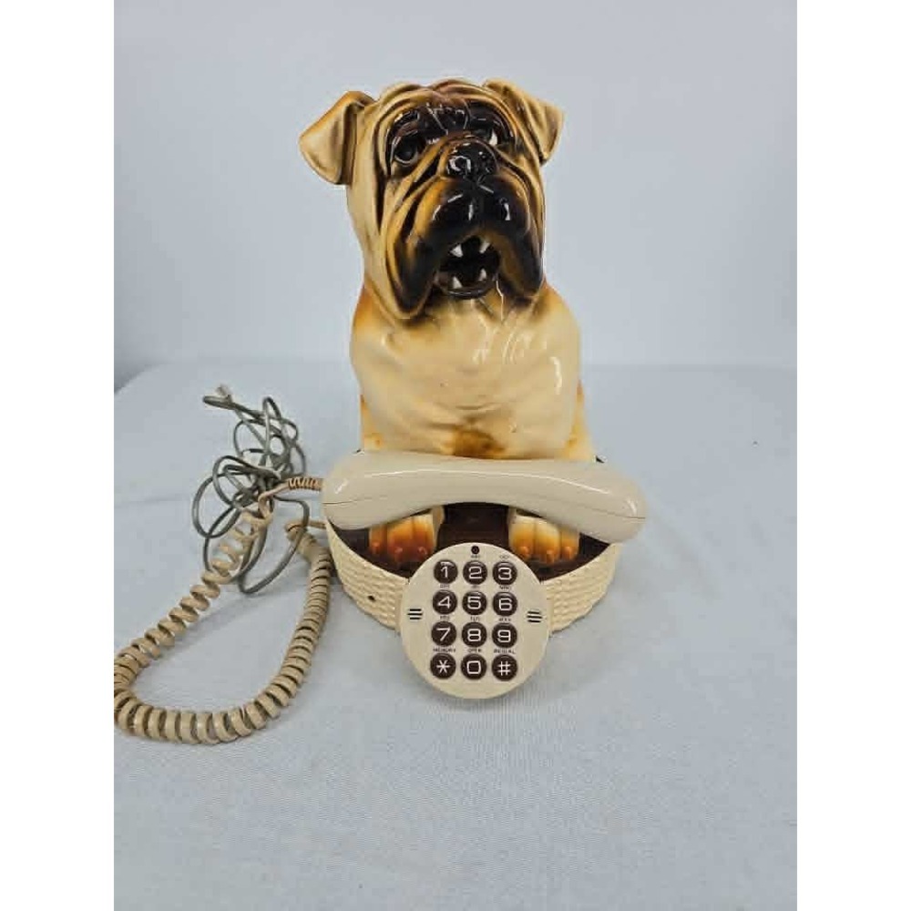 Vintage Besco Fido Fone Bulldog Novelty Telephone Model NV311 Retro Dog Phone